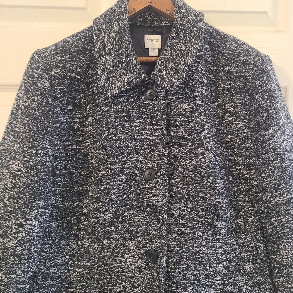 J. Crew Black and White Marled Pea Coat - Picture 16 of 16